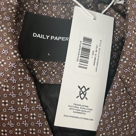 NEW Daily Paper Brown Kayson Coat Brown, Mens Jackets Size L New w/Tag $175 - Picture 6 of 7